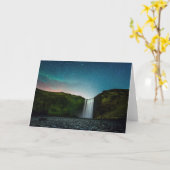Nacht op Skógafoss Kaart (Gele Bloem)