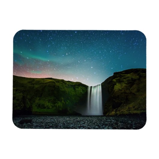Nacht op Skógafoss Magneet (Horizontaal)