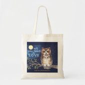 Nacht "Owl Love" Humoureuze Canvas tas Personalise (Voorkant)