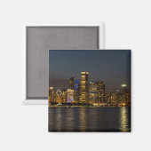 Nacht panorama van de skyline van Chicago Magneet (Voorkant / Achterkant)
