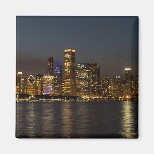 Nacht panorama van de skyline van Chicago Magneet (Voorkant)