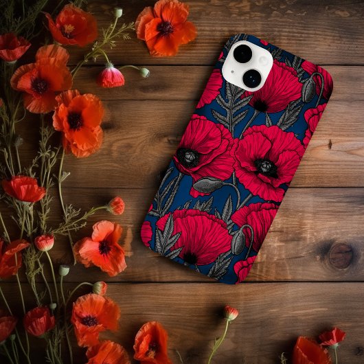 Nacht papavertuin Case-Mate iPhone case