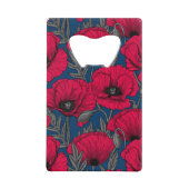 Nacht papavertuin creditkaart flessenopener (Voorkant)