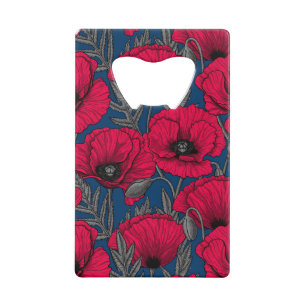 Nacht papavertuin creditkaart flessenopener