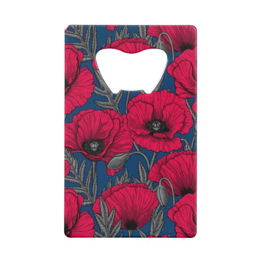 Nacht papavertuin creditkaart flessenopener (Voorkant)