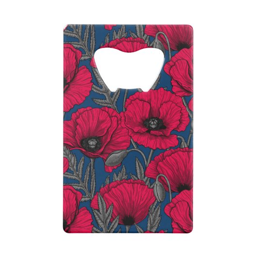 Nacht papavertuin creditkaart flessenopener (Achterkant)