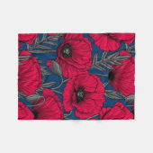 Nacht papavertuin fleece deken (Voorkant (Horizontaal))