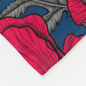 Nacht papavertuin fleece deken (Hoek)