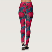 Nacht papavertuin leggings (Achterkant)