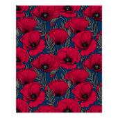 Nacht papavertuin perfect poster (Voorkant)