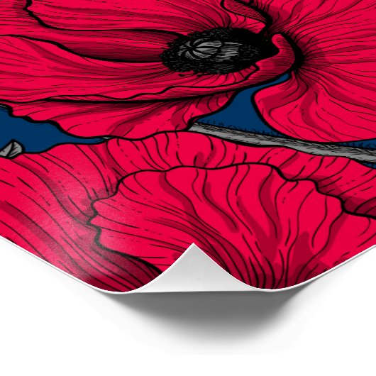 Nacht papavertuin perfect poster (Hoek)