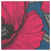 Nacht papavertuin stof (Close Up)