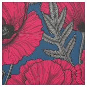 Nacht papavertuin stof (Swatch)