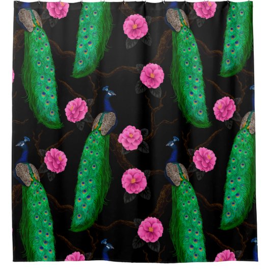 Nacht-pauktuin Douchegordijn (Voorkant)