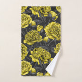 Nacht pony-tuin in geel en grijs bad handdoek (Handdoek)