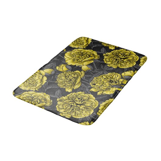 Nacht pony-tuin in geel en grijs badmat (Gekanteld)