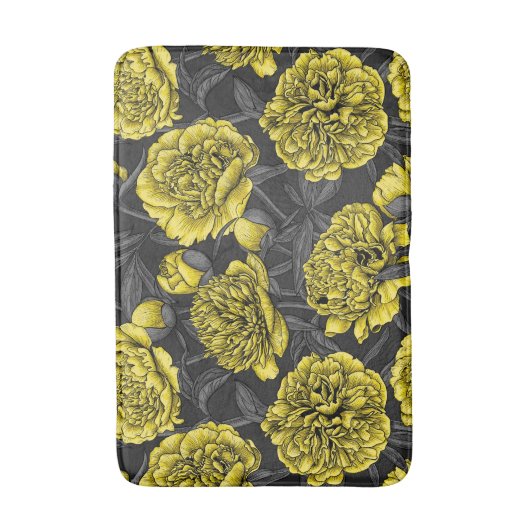 Nacht pony-tuin in geel en grijs badmat (Voorkant Verticaal)