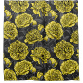 Nacht pony-tuin in geel en grijs douchegordijn (Voorkant)