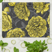 Nacht pony-tuin in geel en grijs theedoek (Gevouwen)