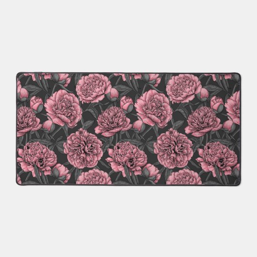 Nacht pony-tuin in roze en grijs bureaumat (Voorkant)