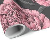 Nacht pony-tuin in roze en grijs cadeaupapier (Rol Hoek)