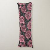 Nacht pony-tuin in roze en grijs lichaamskussen (Voorkant Verticaal)