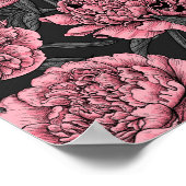 Nacht pony-tuin in roze en grijs poster (Hoek)