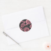 Nacht pony-tuin in roze en grijs ronde sticker (Envelop)