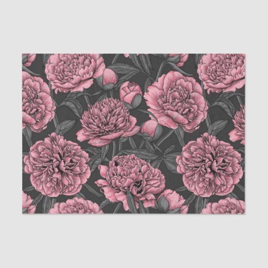 Nacht pony-tuin in roze en grijs tissuepapier (Voorkant)