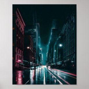 Nacht Puls: Stedelijke Levendigheid Poster