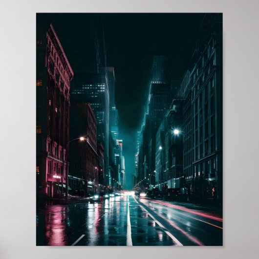 Nacht Puls: Stedelijke Levendigheid Poster (Voorkant)
