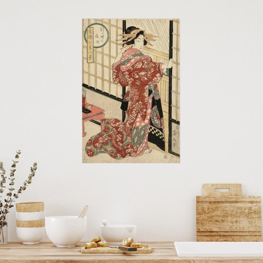 Nacht Regen om 10 uur Poster (Keuken)