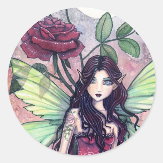 Nacht Roos Fairy Sticker van Molly Harrison (Voorkant)