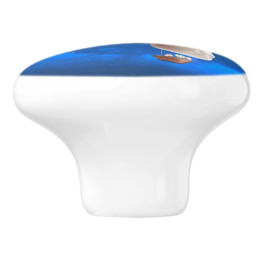 Nacht Sky ballon avontuur Keramische Knop (Zijkant)