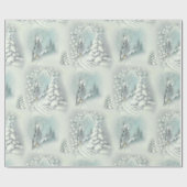  nacht Snowy Cadeaupapier (Vlak)