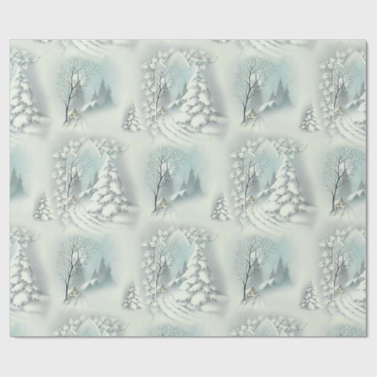  nacht Snowy Cadeaupapier (Vlak)