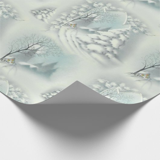  nacht Snowy Cadeaupapier (Hoek)