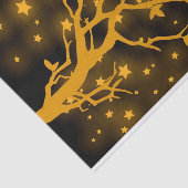 Nacht Stargazing Kat op een Boomtak Tissuepapier (Detail)