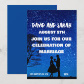 NACHT STARS ROMANTIC ELEGANT WEDDING INVITATIONS KAART (Voorkant / Achterkant)