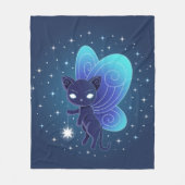 Nacht Ster Fee Pixie Kat Fleece Deken (Voorkant)