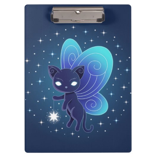Nacht Ster Fee Pixie Kat Klembord (Voorkant)