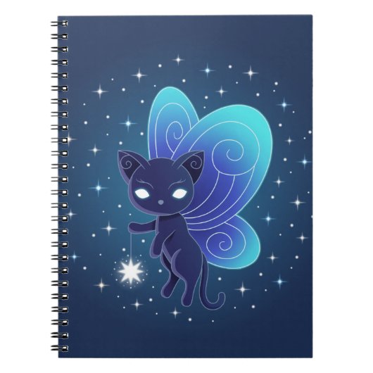 Nacht Ster Fee Pixie Kat Notitieboek (Voorkant)