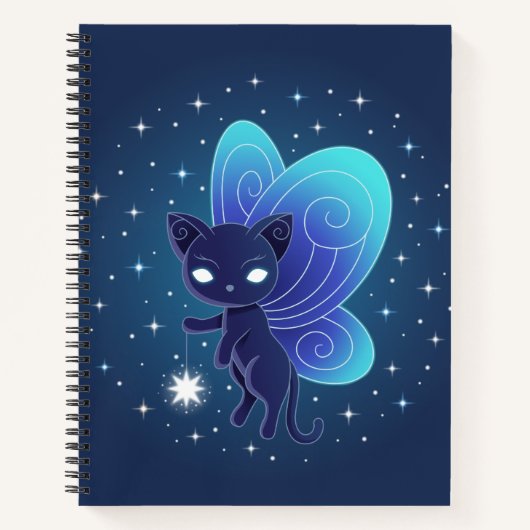 Nacht Ster Fee Pixie Kat Notitieboek (Voorkant)