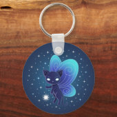 Nacht Ster Fee Pixie Kat Sleutelhanger (Voorkant)