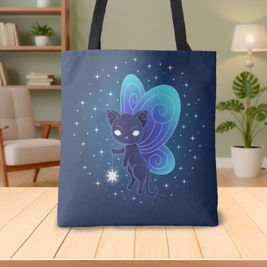 Nacht Ster Fee Pixie Kat Tote Bag