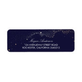 Nacht sterren marine bruiloft etiket (Voorkant)