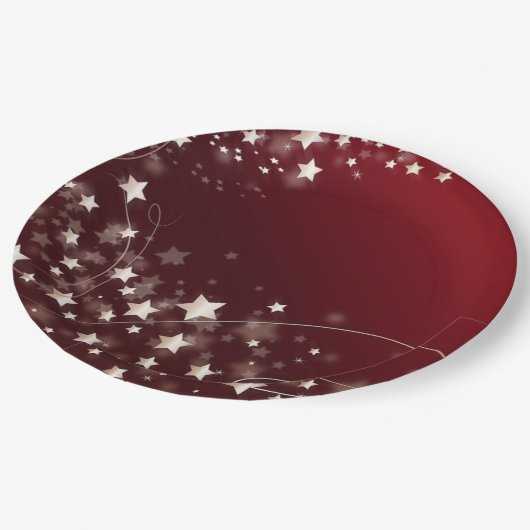 Nacht sterren op Dark Red Sky Papieren Bordje (Gekanteld)