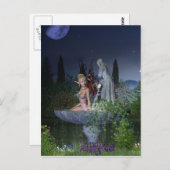 Nacht-tijd Garden Fairy Briefkaart (Voorkant / Achterkant)