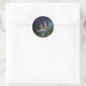 Nacht-tijd Garden Fairy Ronde Sticker (Tas)