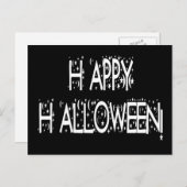 Nacht-tijd Happy Halloween-tekst Briefkaart (Voorkant / Achterkant)